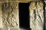 Indra and Surya rock-carving